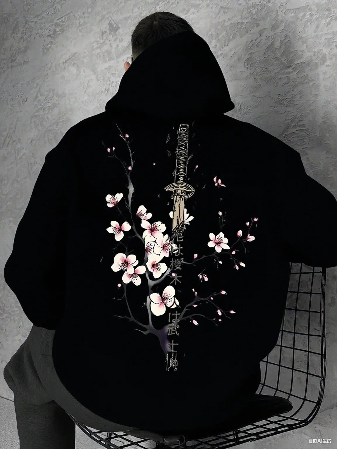 Sweat à capuche Sakura — Cerisier & Katana