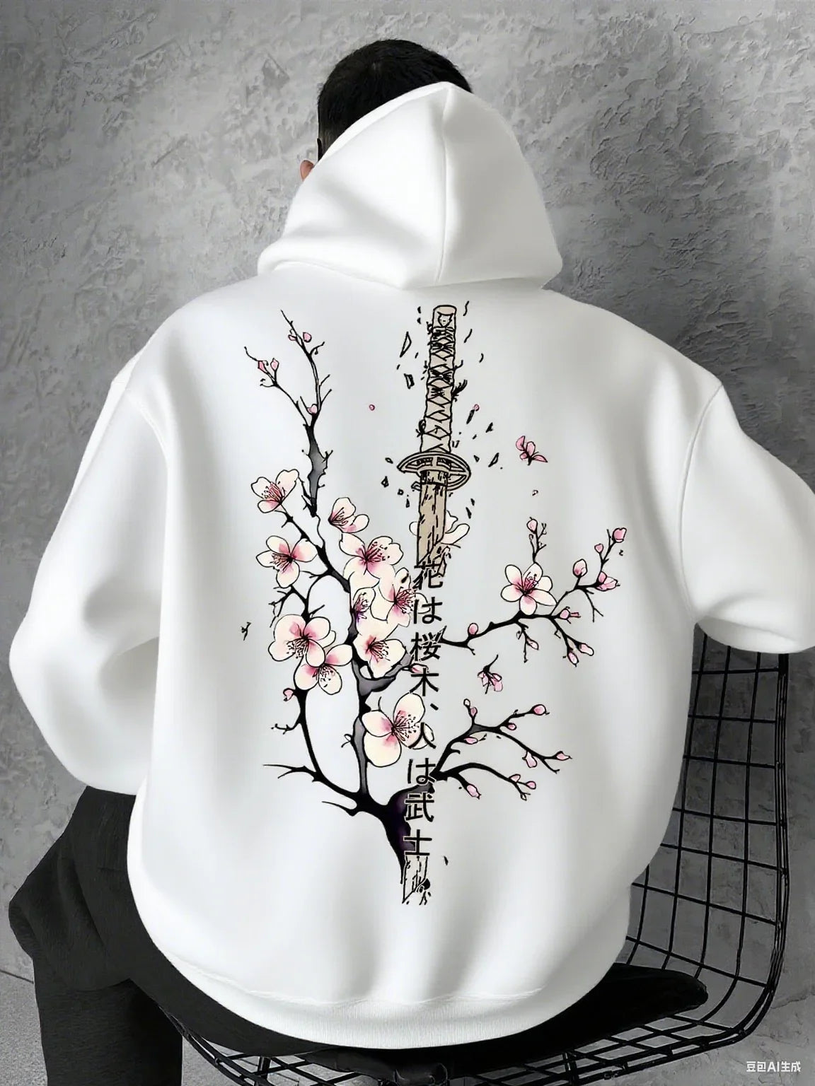 Sweat à capuche Sakura — Cerisier & Katana