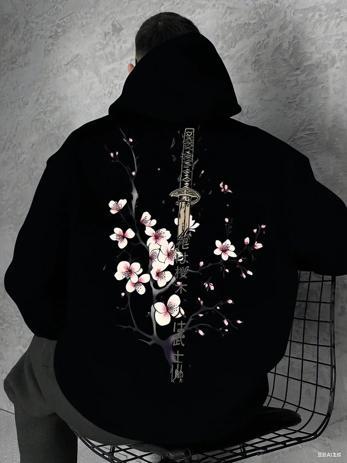 Sweat à capuche Sakura — Cerisier & Katana